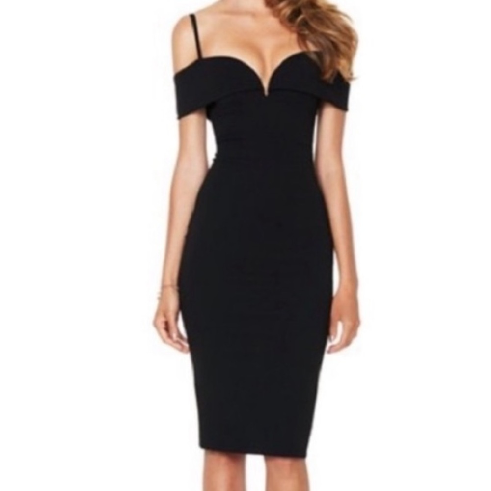 Nookie Pretty Woman Midi Dress Black Size
S LBD retro